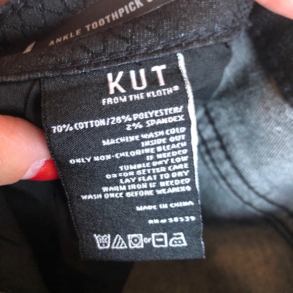 Kut From The Kloth Mia high rise coated snake 4 black jeans denim zip up - Picture 9 of 11